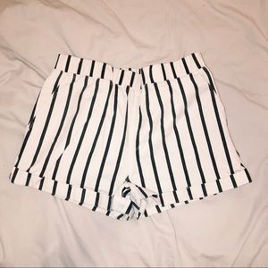 Forever 21 navy blue and white striped shorts